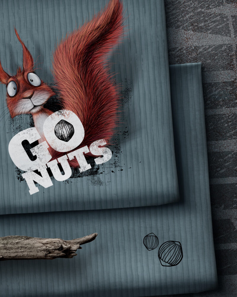 Panel "GO NUTS" Stripes | French Terry | Dusty Mint – Bild 6