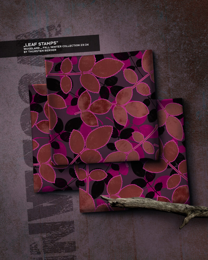 Allover "LEAF STAMPS" | Viskose | Terracotta Pink – Bild 7