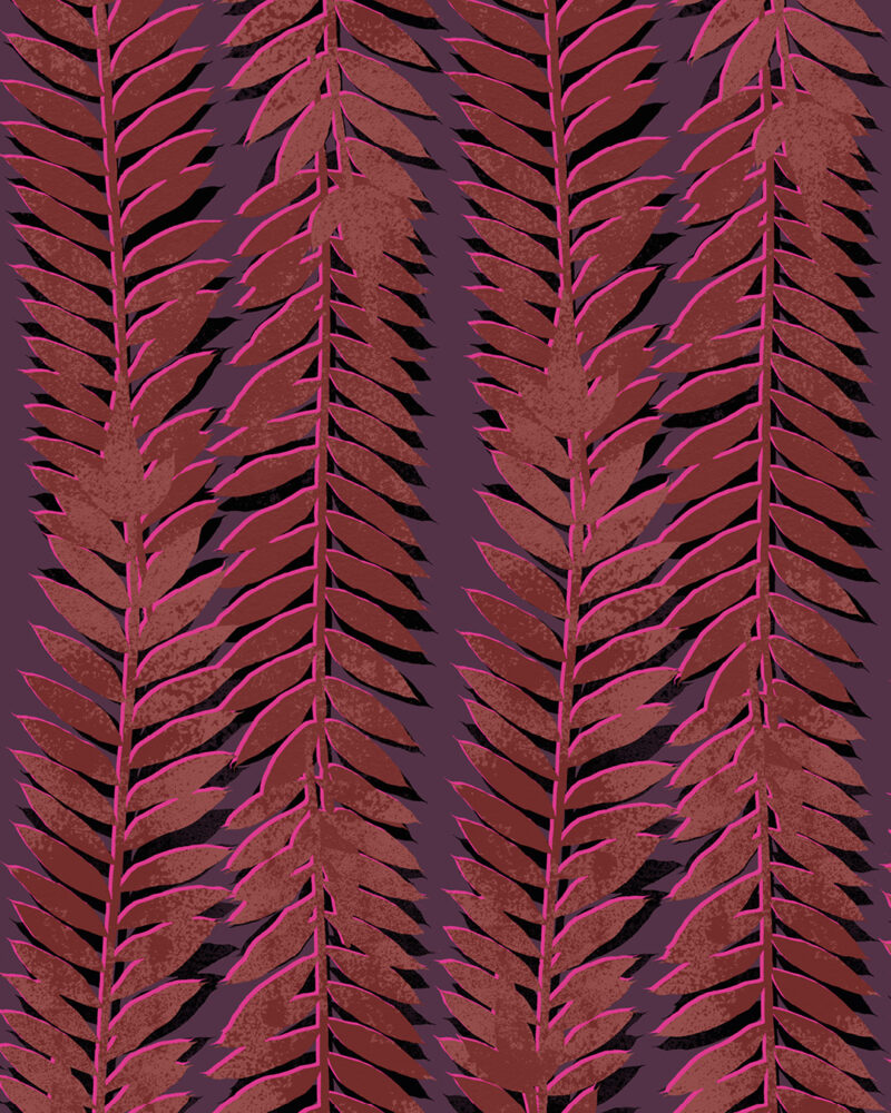 Allover "LEAF STAMPS RANKEN" | Viskose | Terracotta Pink – Bild 4