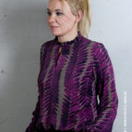 Allover "LEAF STAMPS RANKEN" | Viskose | Aubergine