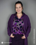 Allover "LEAF STAMPS" | Viskose | Aubergine – Bild 2