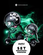 Digistamps + Digipaper "Monsta Cruise Black Edition"