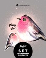 Digistamps + Digipaper "Rotkehlchen Robin"