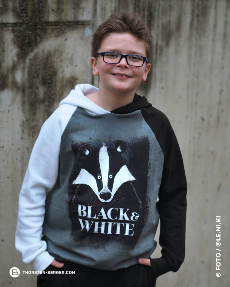 Panel WINTER READY "Frechdachs Dario" | French Terry | Dusty Mint – Bild 4