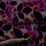 Allover "LEAF STAMPS" | Viskose | Aubergine