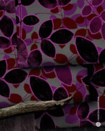 Allover "LEAF STAMPS" | Viskose | Aubergine