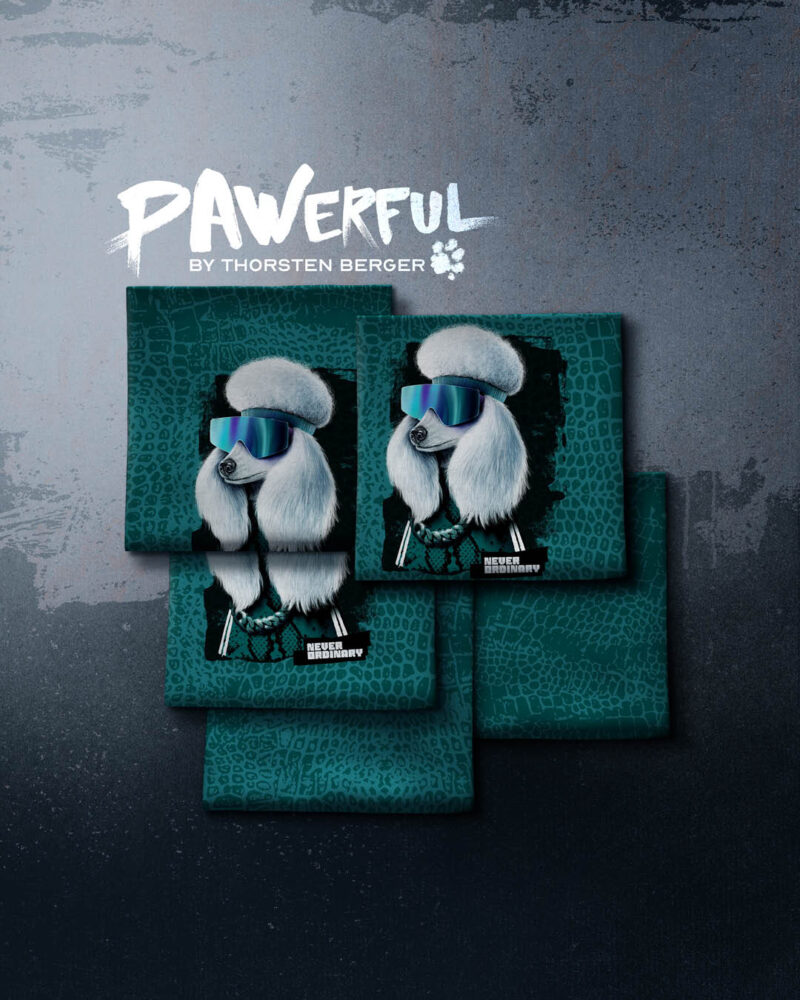 BAMPED_SWAFING_PAWerful_Thorsten_Berger34 PANEL PAWERFUL "Poodle Pepper" | French Terry | Pythongreen – Bild 2