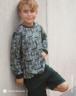 ALLOVER PAWERFUL "LYNX" | French Terry | Faded Green – Bild 2