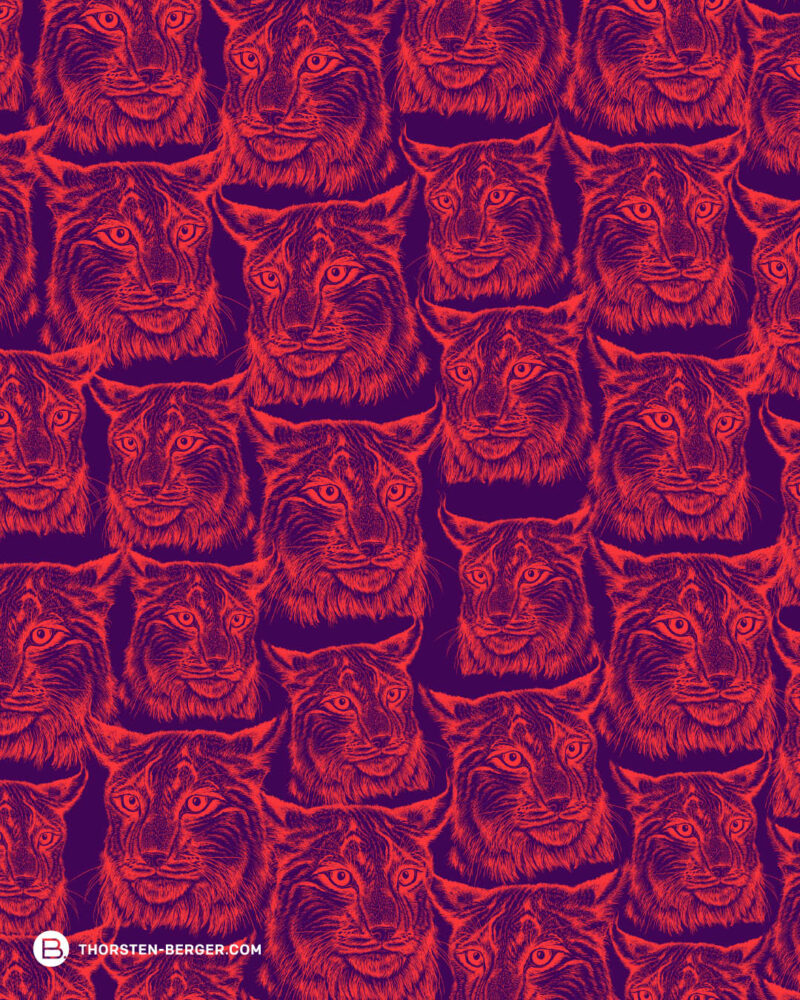 ALLOVER PAWERFUL "LYNX" | French Terry | Violetta – Bild 3