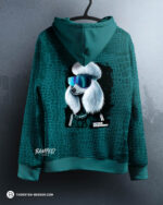 PANEL PAWERFUL "Poodle Pepper" | French Terry | Pythongreen – Bild 4