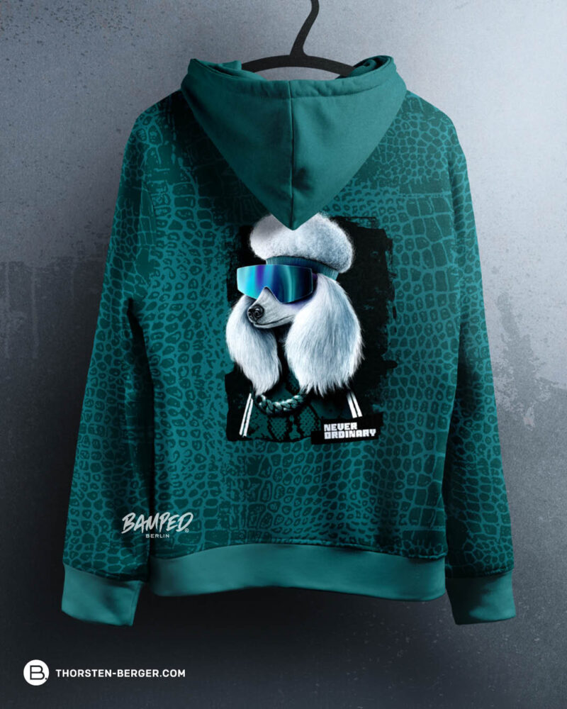 BAMPED_SWAFING_PAWerful_Thorsten_Berger75 PANEL PAWERFUL "Poodle Pepper" | French Terry | Pythongreen – Bild 4