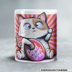 KERAMIKTASSE "Winkekatze" / GOOD VIBES