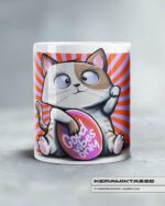 KERAMIKTASSE "Winkekatze" / GOOD VIBES