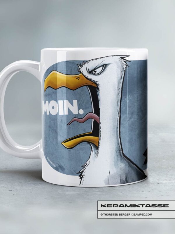 KERAMIKTASSE "MÖWE OLE" / MOIN GESABBEL