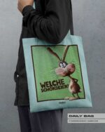 BAUMWOLLTASCHE "SCHOKOHASE" / CARRIBEAN BLUE