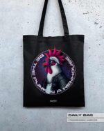 BAUMWOLLTASCHE "CHICKERIA PUNK" / BLACK – Bild 2