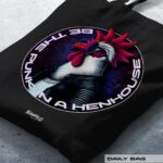 BAUMWOLLTASCHE "CHICKERIA PUNK" / BLACK