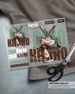 BÜGELBILD "SCHOKOHASE" / GRÜN