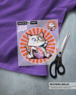 BÜGELBILD "WINKEKATZE" / GOOD VIBES