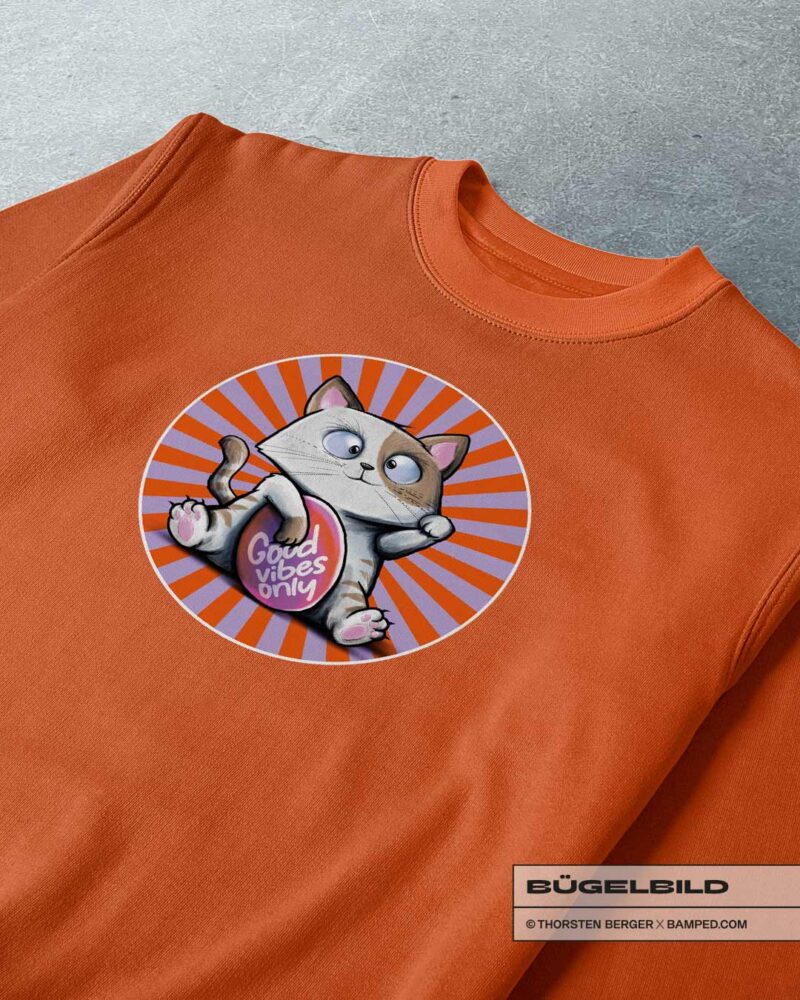 BÜGELBILD "WINKEKATZE" / GOOD VIBES – Bild 2