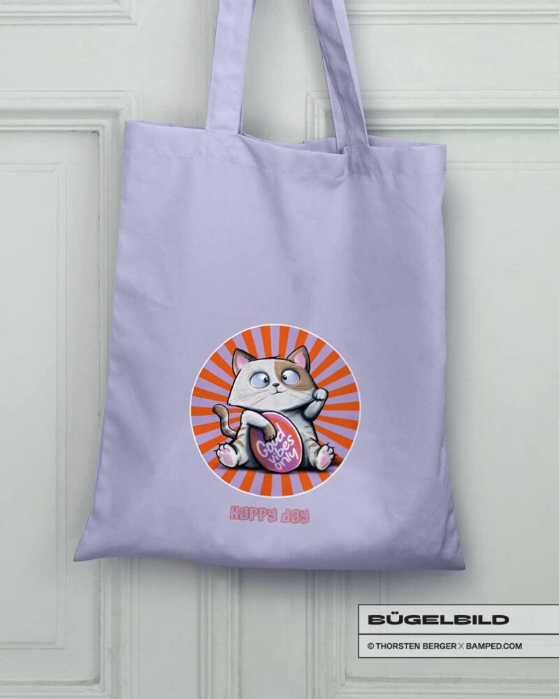 BÜGELBILD "WINKEKATZE" / GOOD VIBES – Bild 3