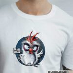 BÜGELBILD "CHICKERIA" / HÄHNCHEN / BLAU