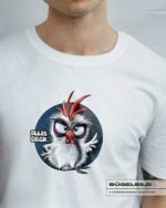 BÜGELBILD "CHICKERIA" / HÄHNCHEN / BLAU