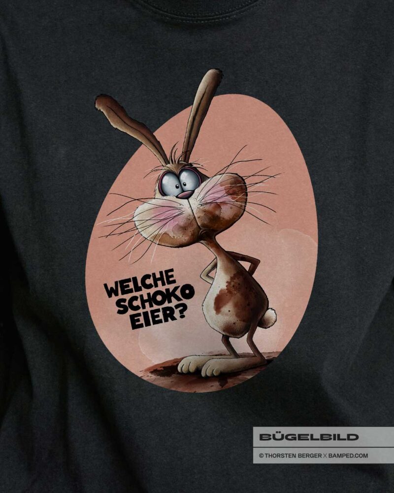 BÜGELBILD "SCHOKOHASE" / EI – Bild 2