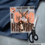 BÜGELBILD "SCHOKOHASE" / PEACH