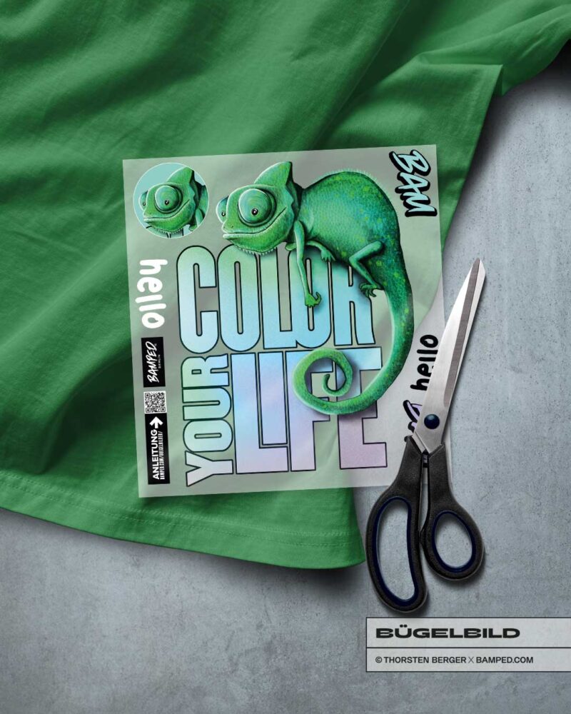 BÜGELBILD "CHAMÄLEON CAMILLO" / COLOR – Bild 2