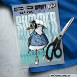 BÜGELBILD "SUMMER MÖWE" / TÜRKIS