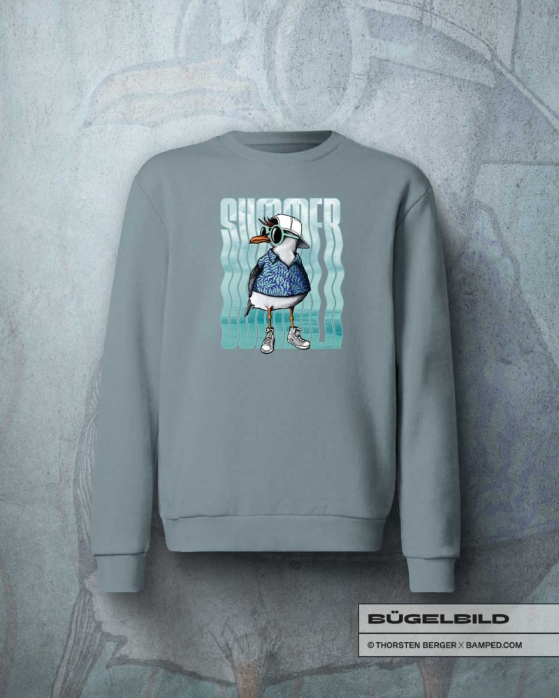 BÜGELBILD "SUMMER MÖWE" / TÜRKIS – Bild 3