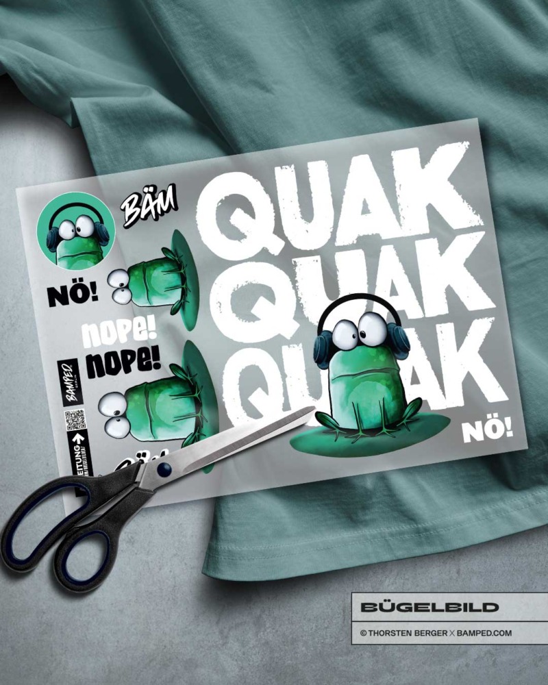 BÜGELBILD "FROSCH FREDDY" / QUAKEN – Bild 2