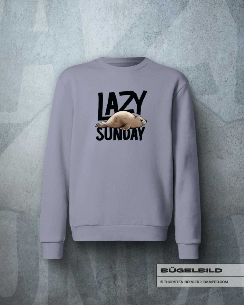 BÜGELBILD "Robbe Smiley" / Lazy Sunday Black – Bild 3