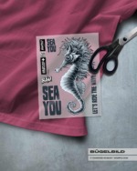 BÜGELBILD "Seepferd Skippy" / Oceangrau – Bild 2