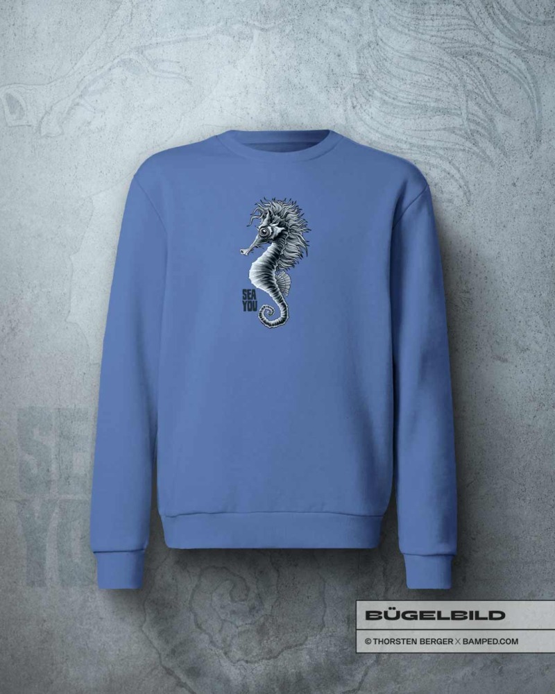 BÜGELBILD "Seepferd Skippy" / Oceangrau – Bild 4