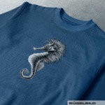 BÜGELBILD "Seepferd Skippy" / Oceangrau