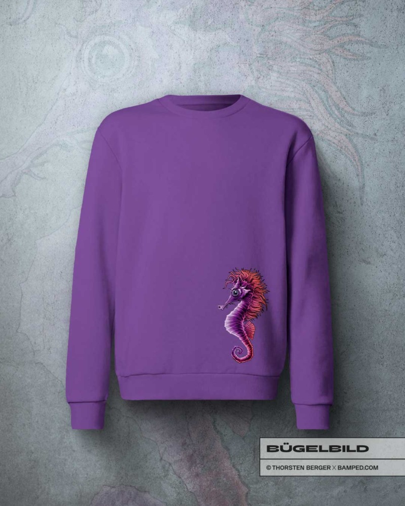 BÜGELBILD "Seepferd Skippy" / Lila – Bild 4