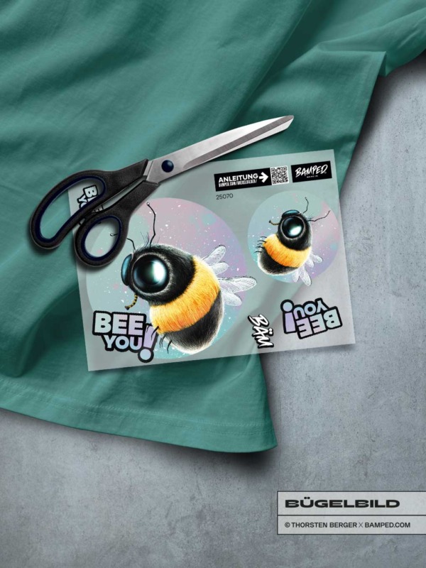 BÜGELBILD "BEE YOU" / TÜRKIS