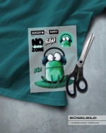 BÜGELBILD "FROSCH FREDDY" / KOPFHÖRER