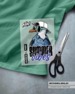 BÜGELBILD "BEACH MÖWE" / TÜRKIS – Bild 2