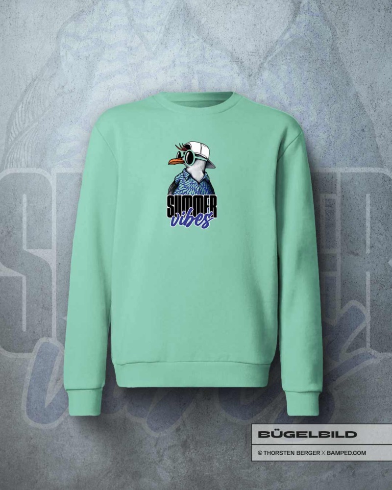 BÜGELBILD "BEACH MÖWE" / TÜRKIS – Bild 3