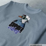 BÜGELBILD "BEACH MÖWE" / TÜRKIS