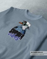 BÜGELBILD "BEACH MÖWE" / TÜRKIS