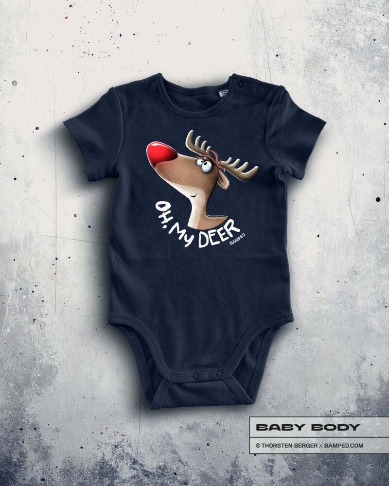 33025010_Rudi_Deer_BabyBody_NAVY_1 BABY BODY "RENTIER RUDI" / NAVY BLUE – Bild 1