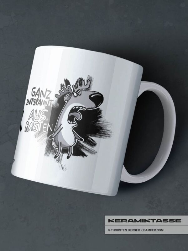 KERAMIKTASSE "RENTIER RUDI / AUSRASTEN"