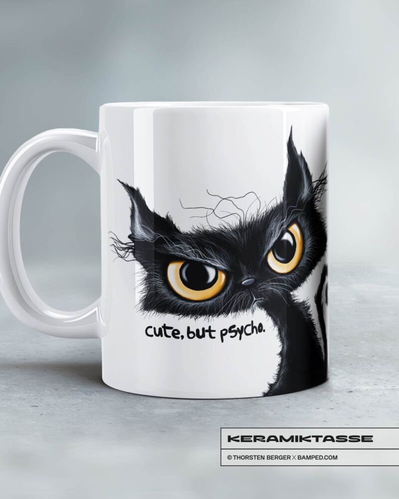 KERAMIKTASSE "BLACK CAT" / PSYCHO – Bild 4