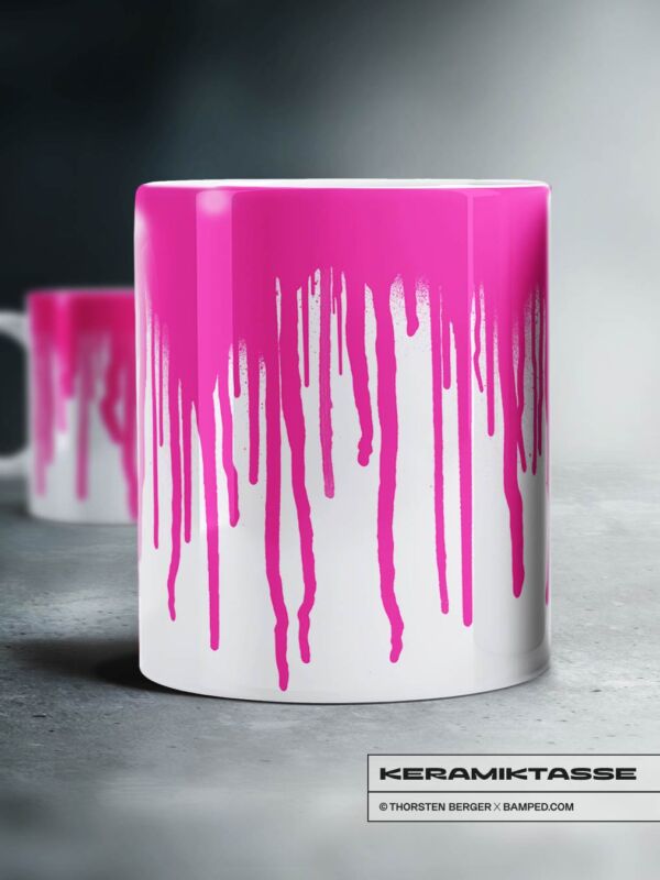 KERAMIKTASSE "GRAFFITI DRIPS" / PINK