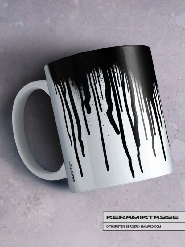 KERAMIKTASSE "GRAFFITI DRIPS" / BLACK