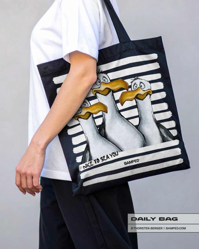 BAUMWOLLTASCHE "MÖWE OLE / STRIPES" – Bild 3